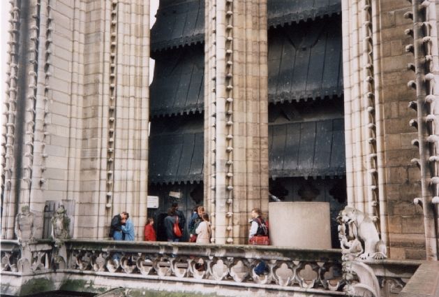 up between the two front towers