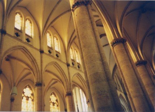 church in yellow light